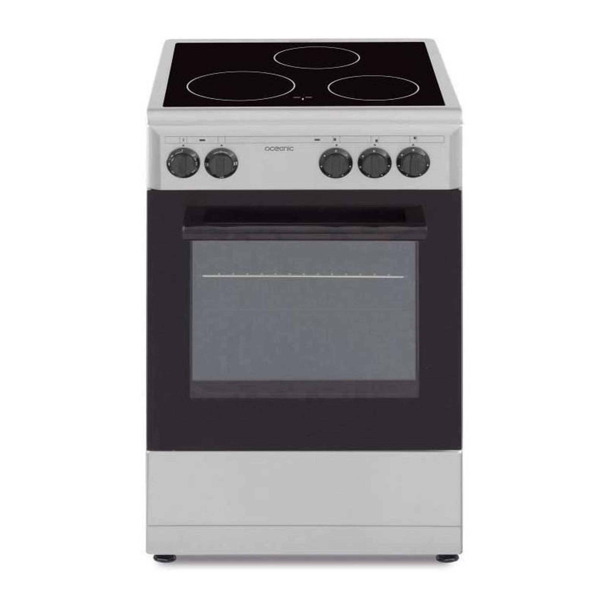 OCEANIC Cuisinière vitrocéramique –  Four convection naturelle – 48 L – Silver – Oceanic
