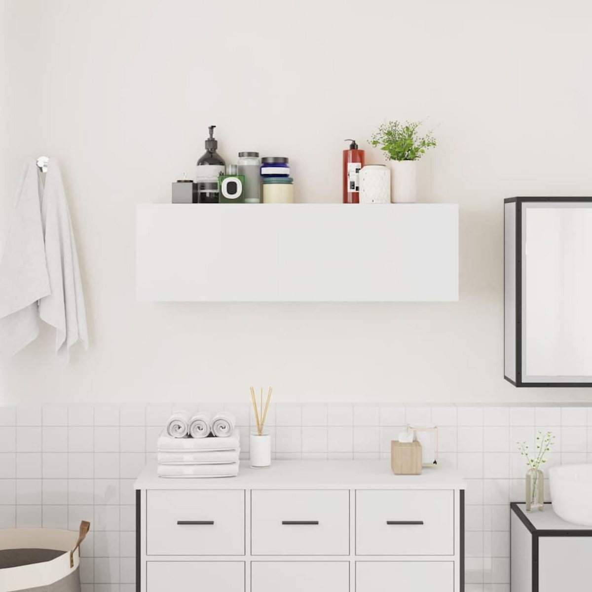 VIDAXL Armoire murale de bain blanc 100x25x30 cm bois d'ingenierie