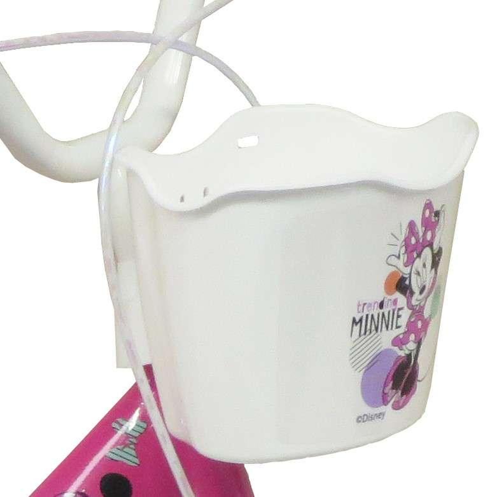 Voir la diapositive 5 : Disney Minnie Vélo enfant - Modème 12'' Minnie de Disney pour enfant de 85/100 cm avec stabilisateurs - 2 freins - Panier avant - Porte poupée arrière et pneus gonflables !