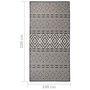 Voir la diapositive 6 : VIDAXL Tapis a tissage plat d'exterieur 100x200 cm Rayures noires