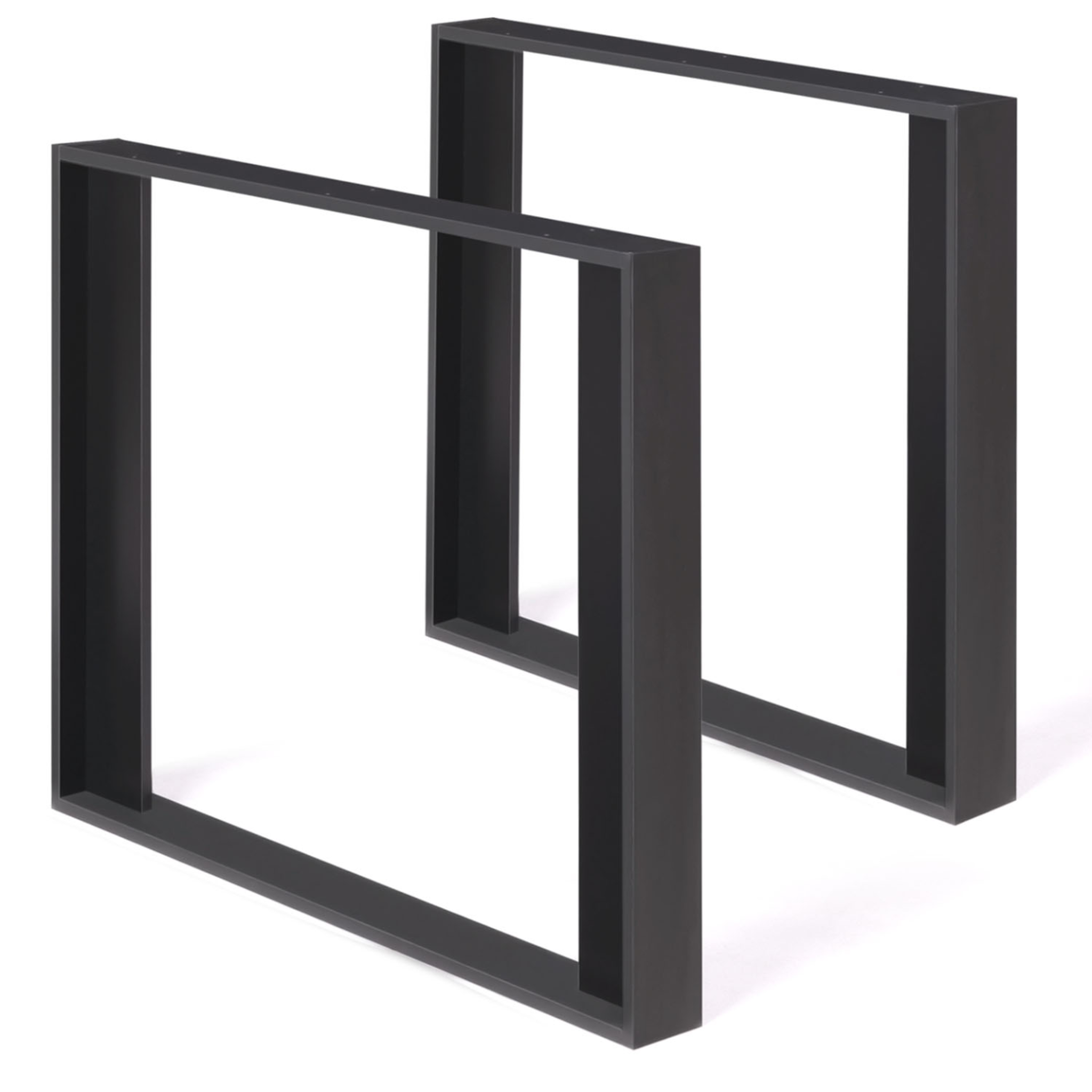 ID MARKET Lot de 2 pieds de table carré phoenix noir 75 cm