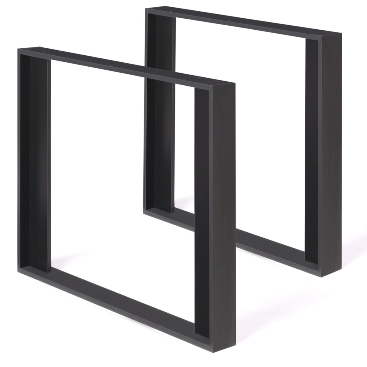 ID MARKET Lot de 2 pieds de table carré PHOENIX noir 75 cm