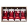 Voir la diapositive 4 : ATMOSPHERA Lot de 4 Sujets de Noël  Botte Lutin  8cm Rouge