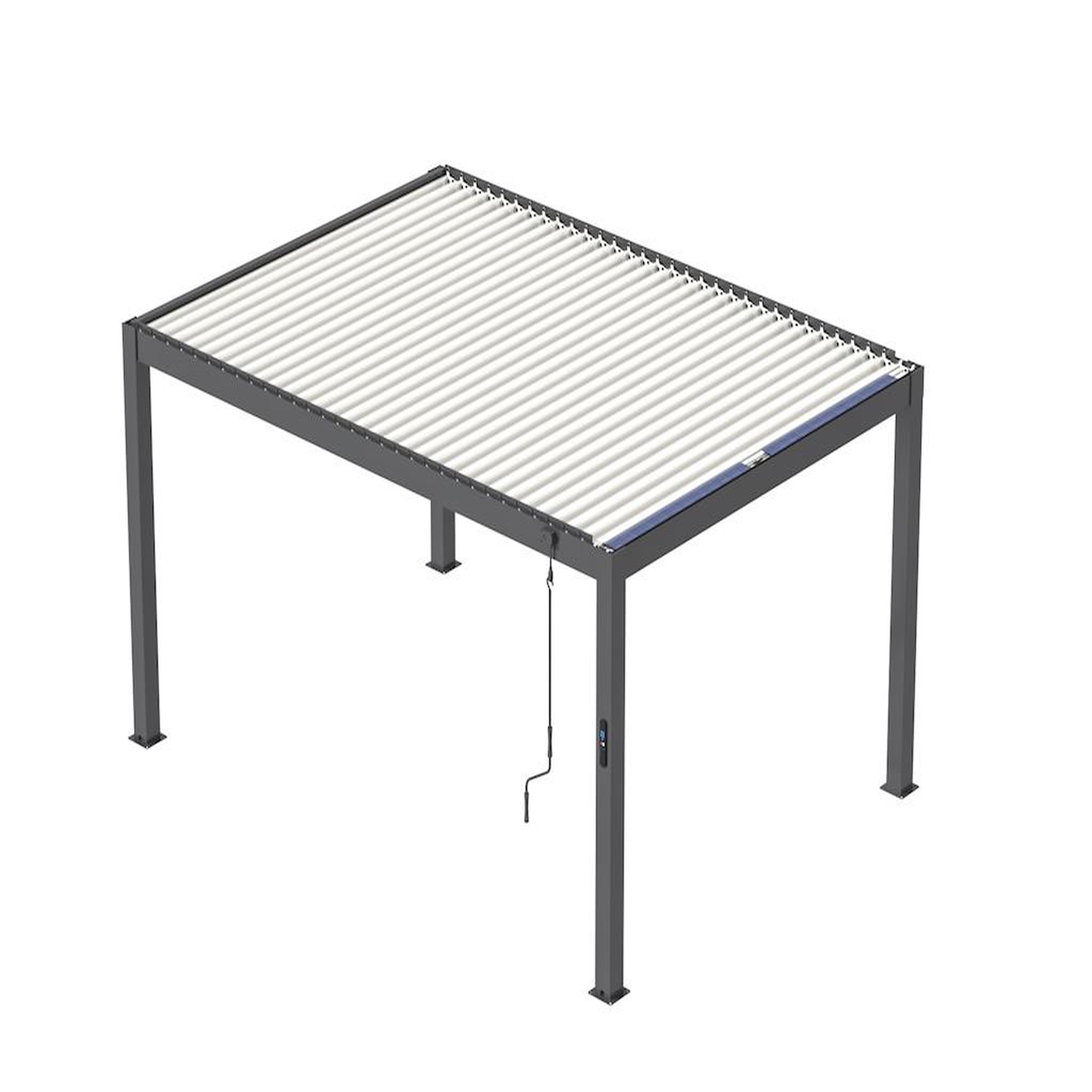 Proloisirs Pergola Mira 3x4 Solar Alu/Lames - Graphite/Blanc