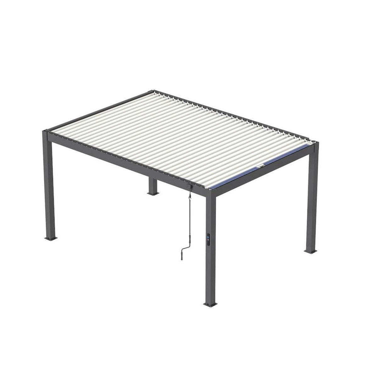 Proloisirs Pergola Mira 3x4 Solar Alu/Lames - Graphite/Blanc