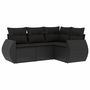 Voir la diapositive 2 : VIDAXL Salon de jardin 4 pcs avec coussins noir resine tressee