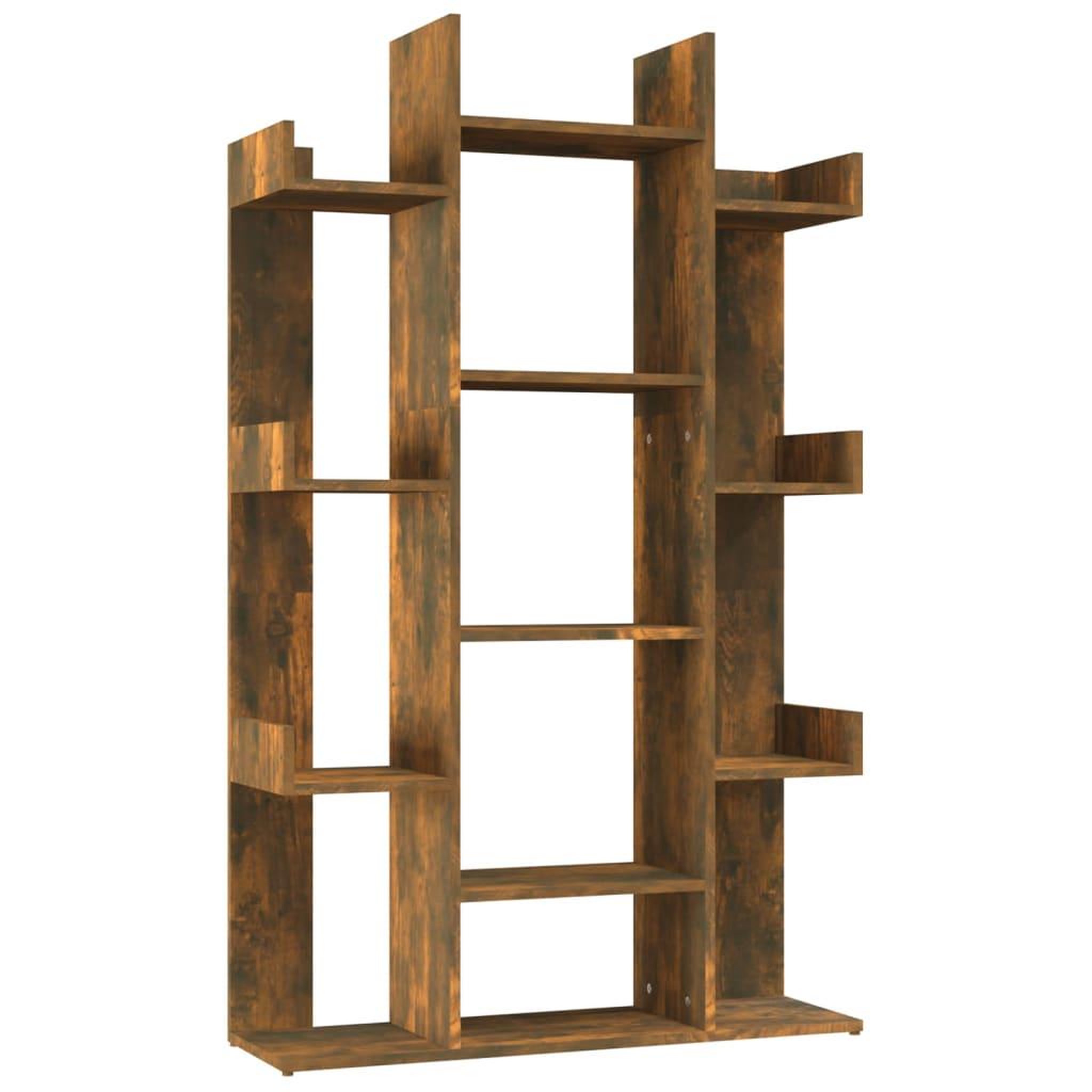 Voir la diapositive 2 : VIDAXL Bibliotheque Chene fume 86x25,5x140 cm Bois d'ingenierie