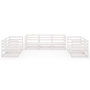 Voir la diapositive 3 : VIDAXL Salon de jardin 7 pcs Blanc Bois de pin massif