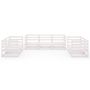 Voir la diapositive 3 : VIDAXL Salon de jardin 7 pcs Blanc Bois de pin massif
