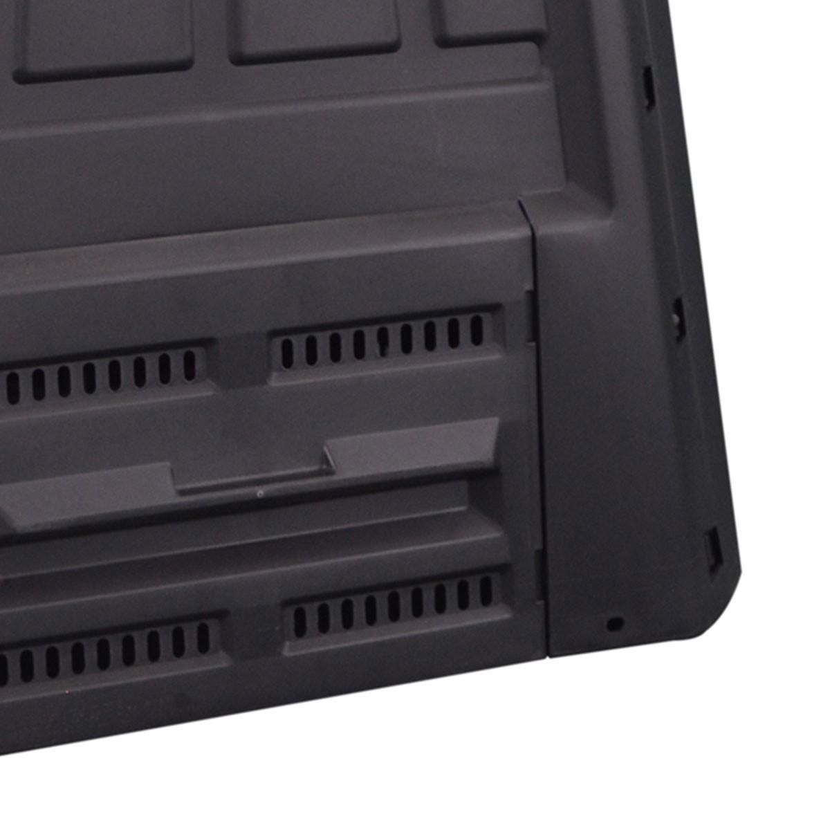 INTEC Composteur de jardin 380L Anthracite Déchets verts Couvercle et trappe d'extraction INTEC