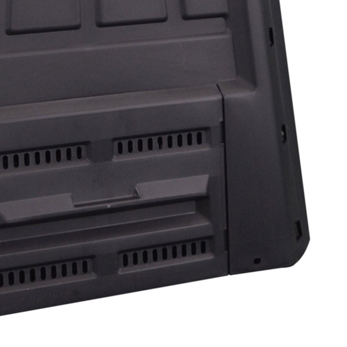 INTEC Composteur de jardin 380L Anthracite Déchets verts Couvercle et trappe d'extraction INTEC