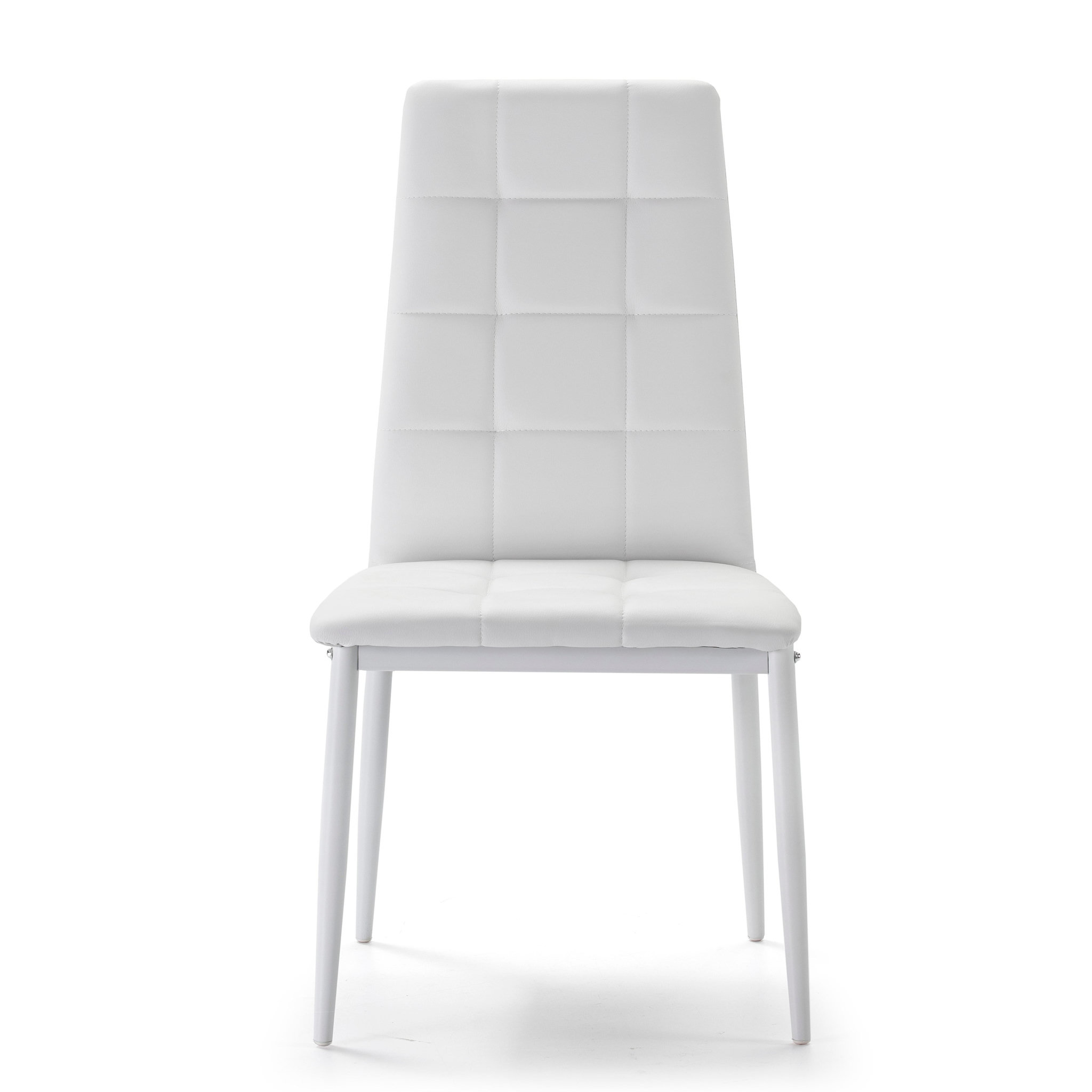 Voir la diapositive 2 : VS VENTA-STOCK Set de 4 chaises Salon Chelsea tapissées Blanc, 42 cm x 51 cm x 97 cm