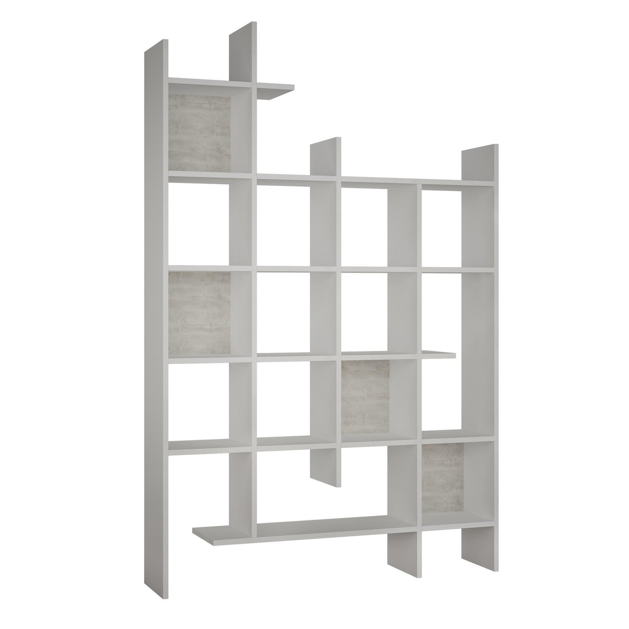 Voir la diapositive 3 : Habitat et Jardin Bibliothèque en bois  manco  - 122 x 25 x 188 cm - blanc