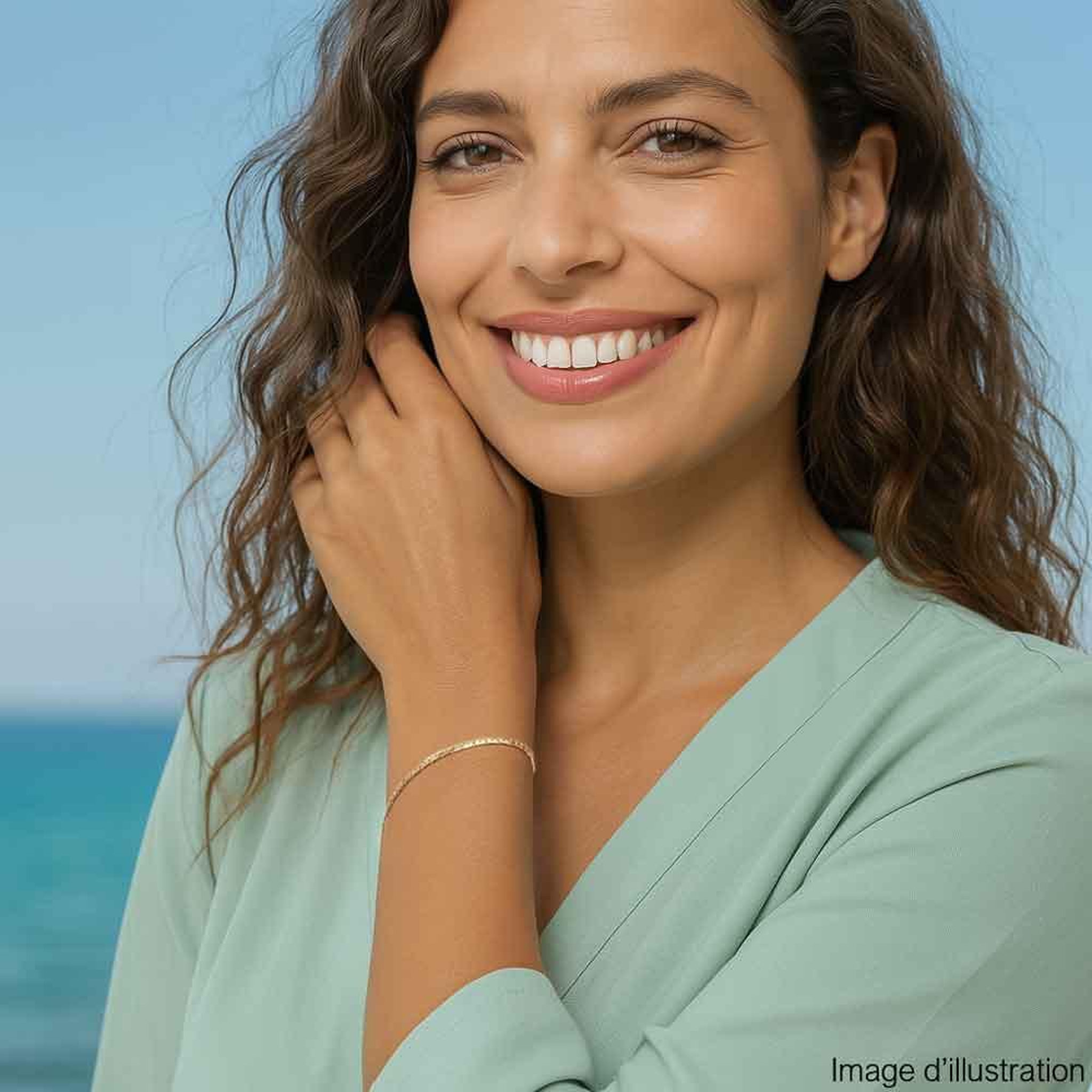Voir la diapositive 2 : L'ATELIER D'AZUR Bracelet Or Jaune Maille Haricot - Femme