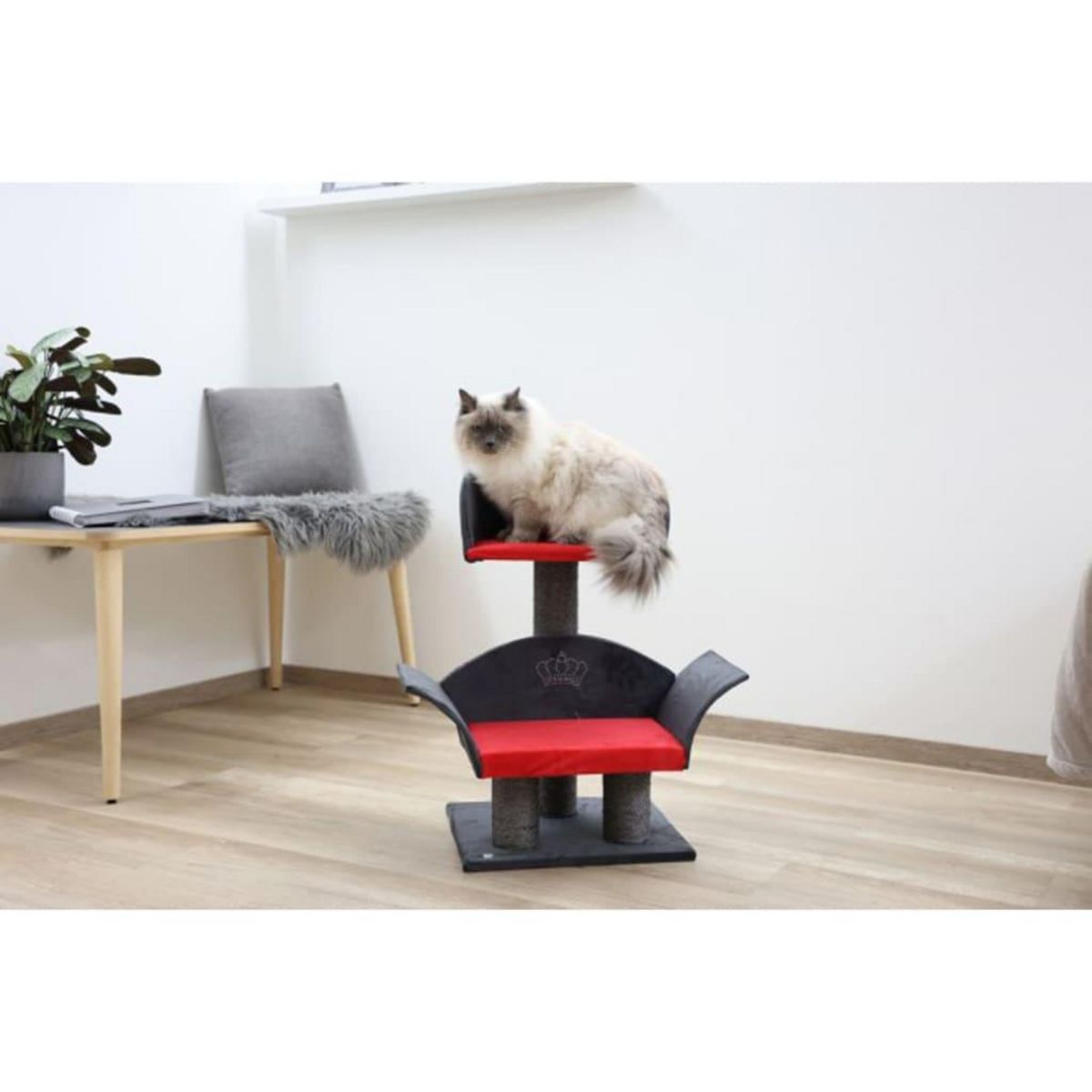 KERBL Kerbl Arbre a chats Lounge Deluxe Gris et rouge 81548