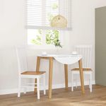 VIDAXL Chaises a manger 2 pcs blanc bois massif caoutchouc