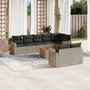 Voir la diapositive 1 : VIDAXL Salon de jardin 9 pcs avec coussins gris resine tressee