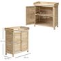 Voir la diapositive 3 : OUTSUNNY Armoire de jardin sur pied avec plateau - double porte, étagère - bois de sapin pré-huilé