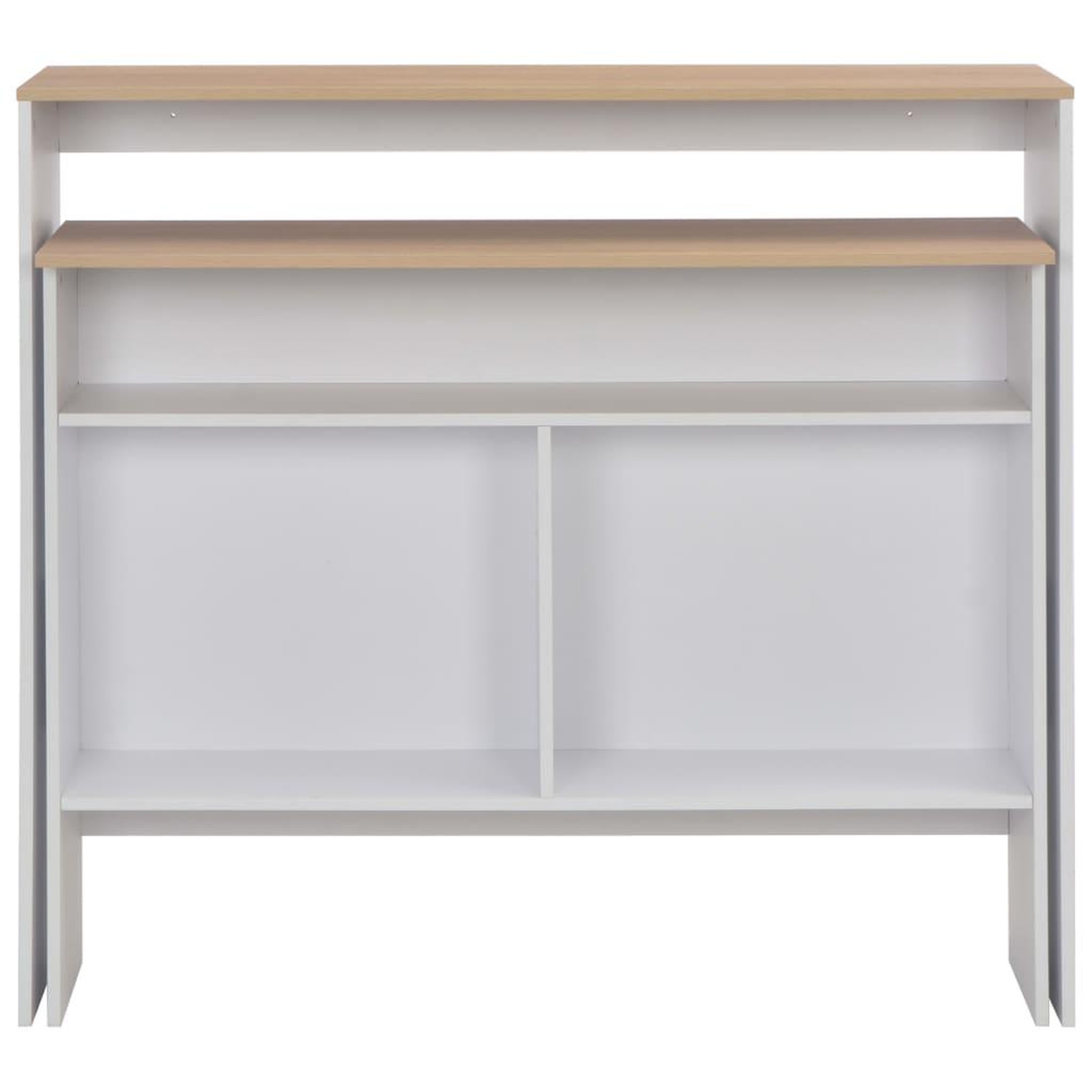Voir la diapositive 4 : VIDAXL Table de bar avec 2 dessus de table Blanc et chene 130x40x120cm