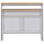 Voir la diapositive 4 : VIDAXL Table de bar avec 2 dessus de table Blanc et chene 130x40x120cm