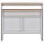 Voir la diapositive 4 : VIDAXL Table de bar avec 2 dessus de table Blanc et chene 130x40x120cm
