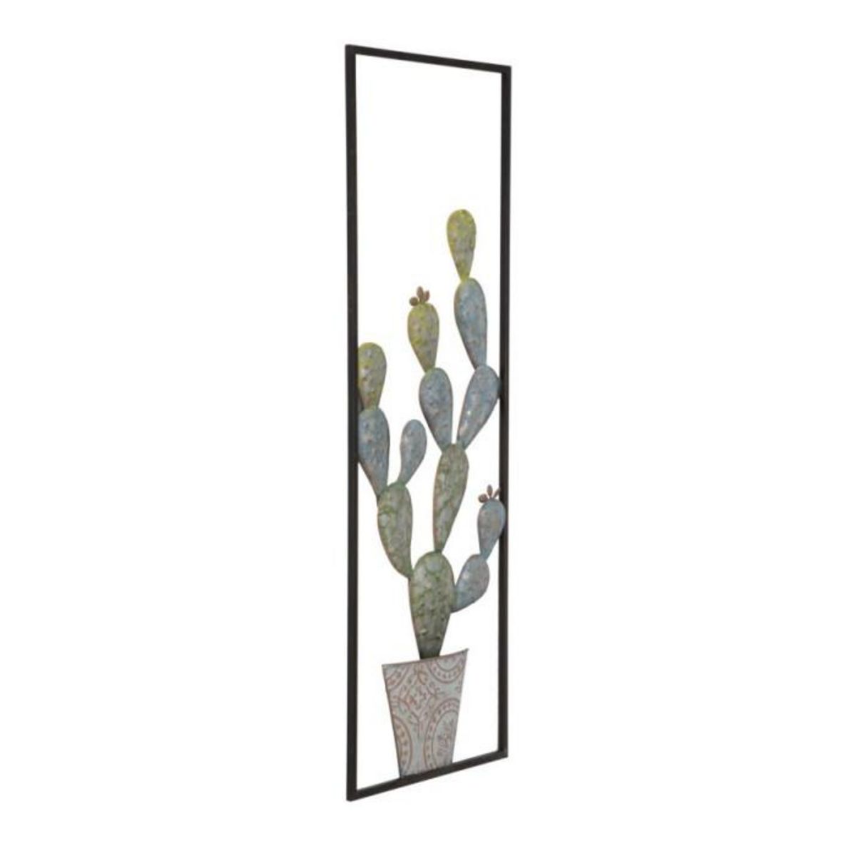 Paris Prix Déco Murale Encadrée en Métal  Cactus  90cm Multicolore