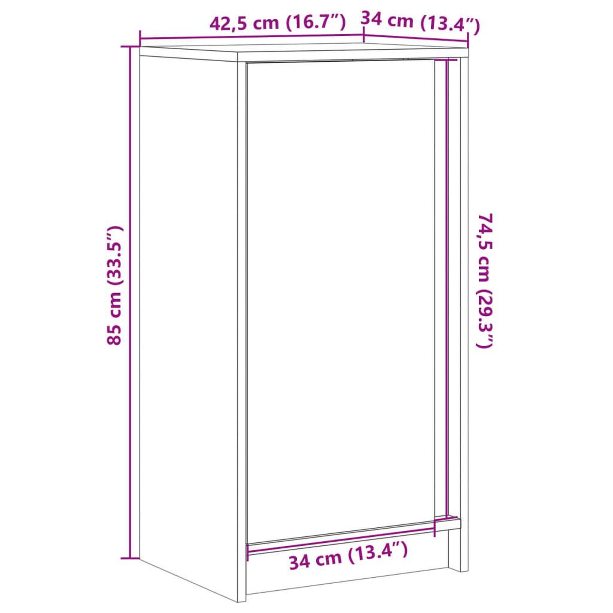 Voir la diapositive 6 : VIDAXL Buffet avec LED chene marron 42,5x34x85 cm bois d'ingenierie