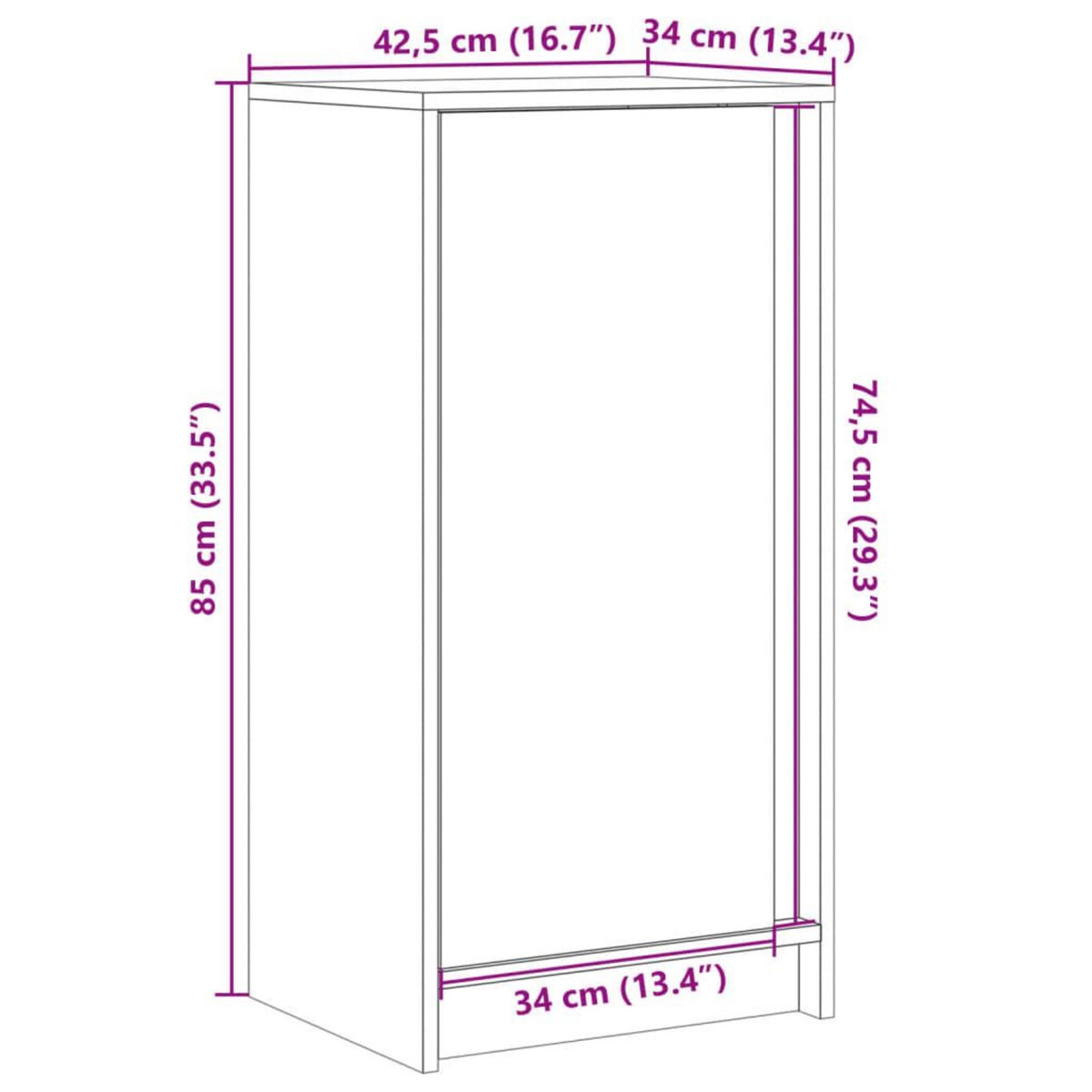 VIDAXL Buffet avec LED chene marron 42,5x34x85 cm bois d'ingenierie