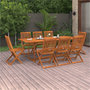Voir la diapositive 1 : VIDAXL Ensemble a manger de jardin 9 pcs 220x90x75 cm bois d'acacia