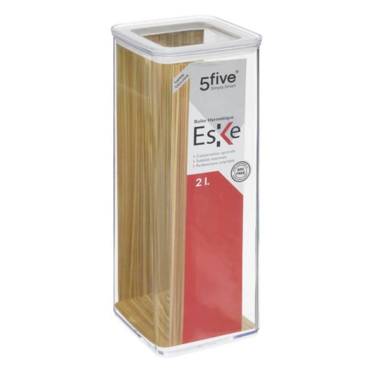 FIVE Boîte de Conservation Carrée  Eske  2L Blanc