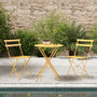 Voir la diapositive 2 : Rendez vous déco Table ronde et chaises de jardin pliantes 2 places en métal jaune-Kayla