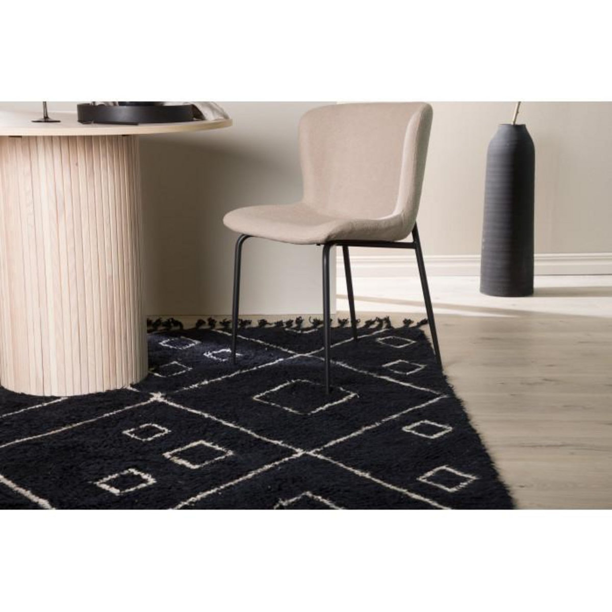 Paris Prix Tapis Déco en Laine  David  162x230 Noir