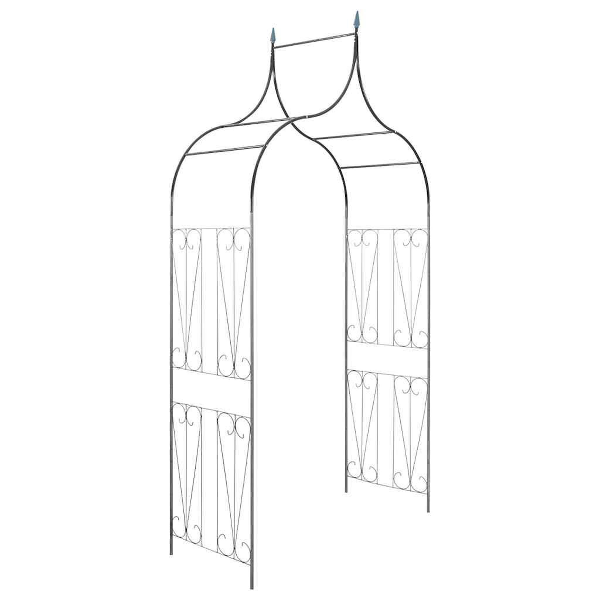 VIDAXL Arche de jardin Design de piquet plantes grimpantes Vert fonce