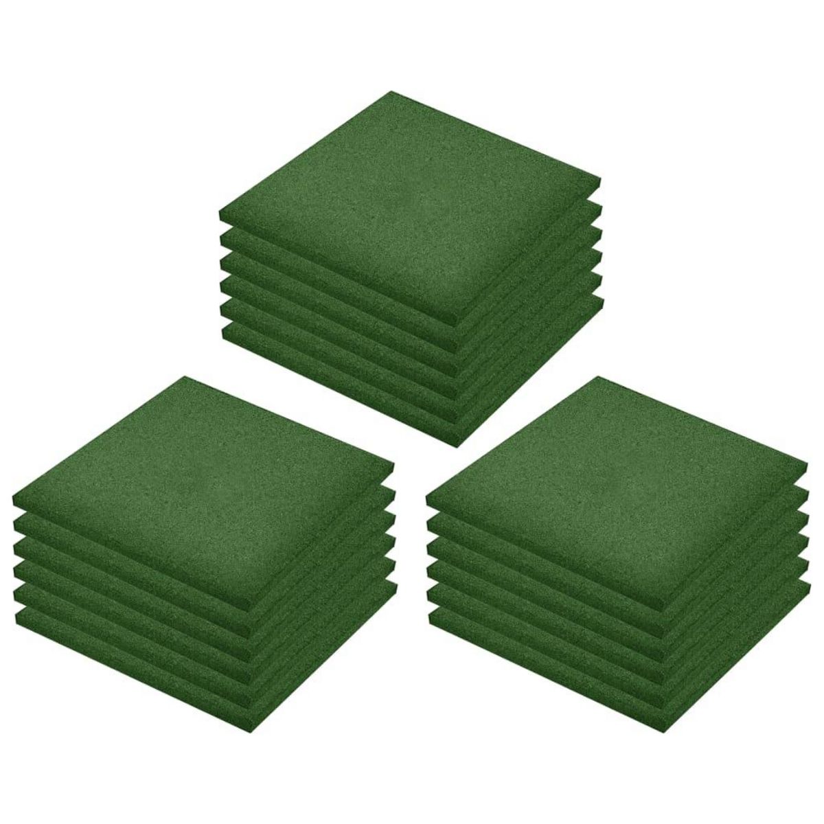 VIDAXL Carreaux de protection antichoc 18pcs Caoutchouc 50x50x3cm Vert