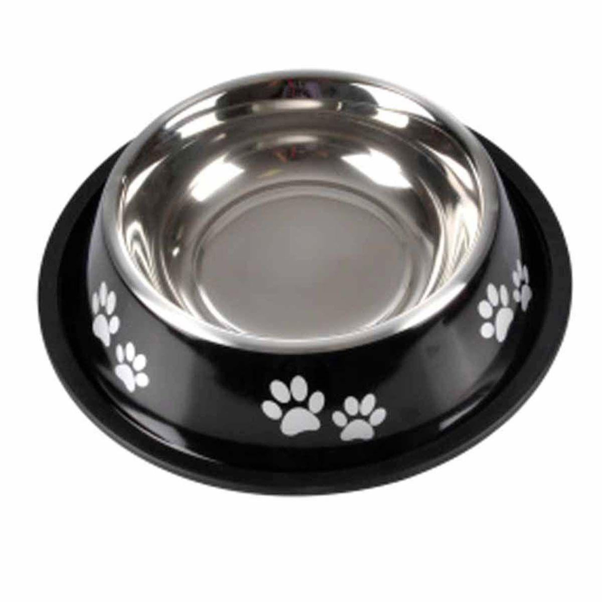 LOVE STORY Gamelle antidérapante chien & chat  pattes  25cm noir