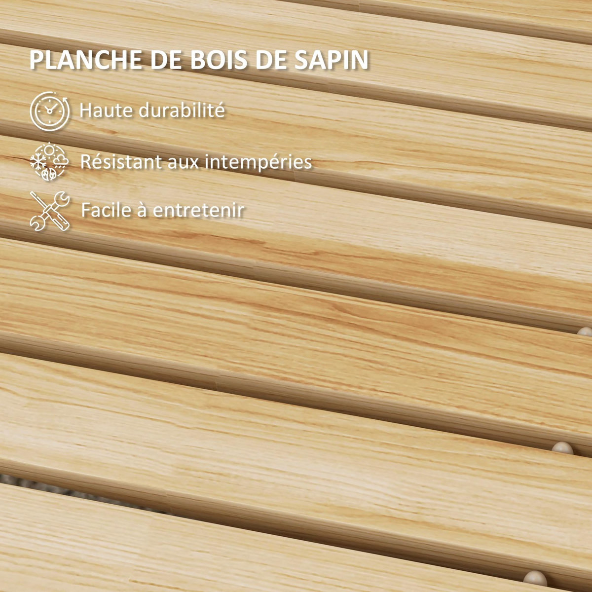 OUTSUNNY Allée chemin de jardin enroulable en lattes de bois dim. 120L x 38l cm sapin pré-huilé