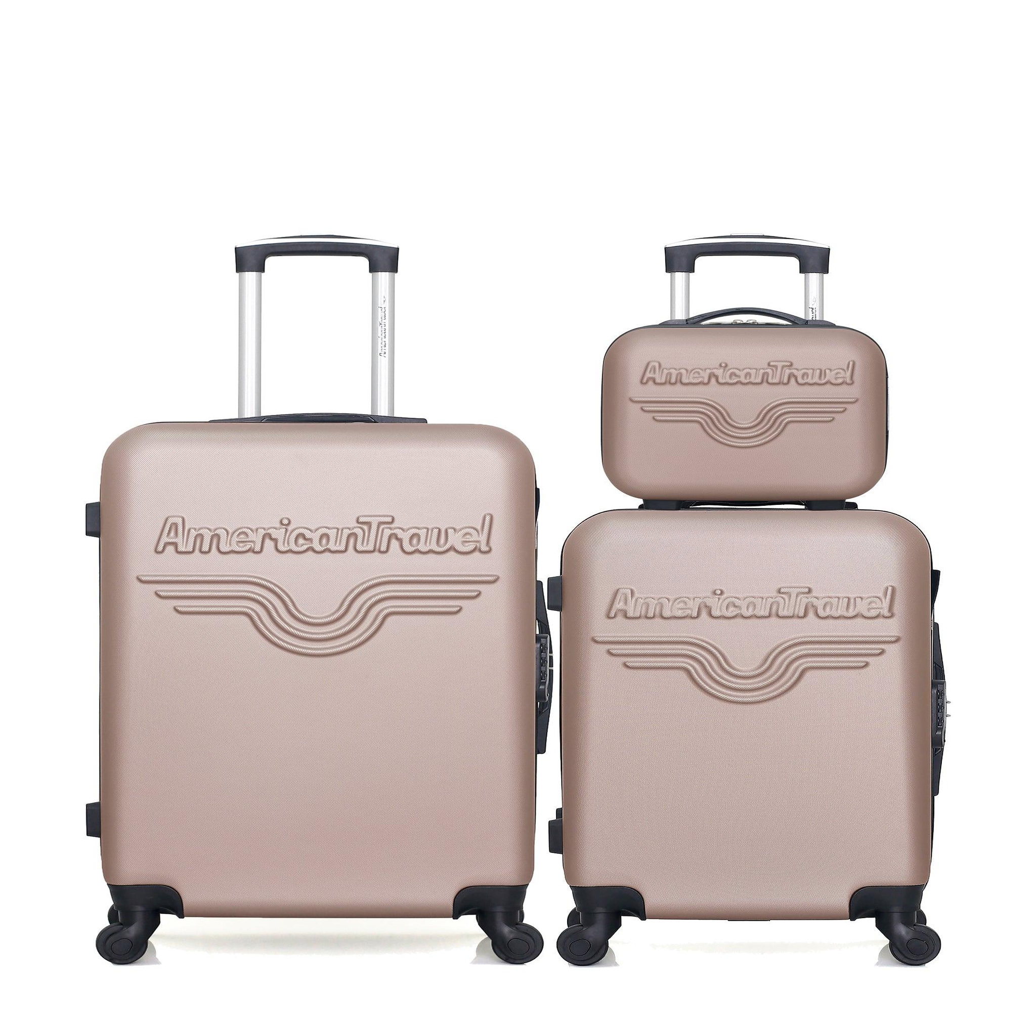 AMERICAN TRAVEL American travel - lot de 3 - valise weekend, valise cabine et vanity chelsea