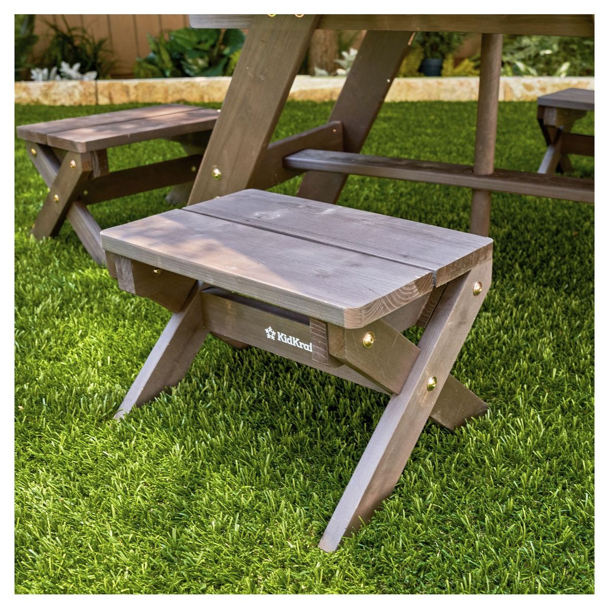 Kidkraft Ensemble jardin pour enfant avec parasol - Table et tabourets en bois - OCTAGON