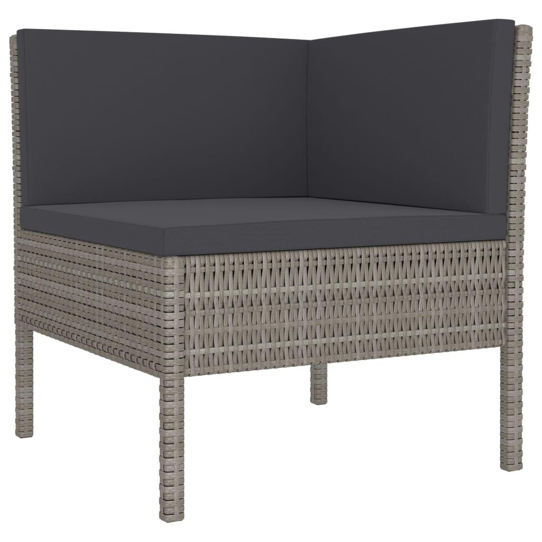 Voir la diapositive 3 : VIDAXL Salon de jardin 9 pcs avec coussins Resine tressee Gris