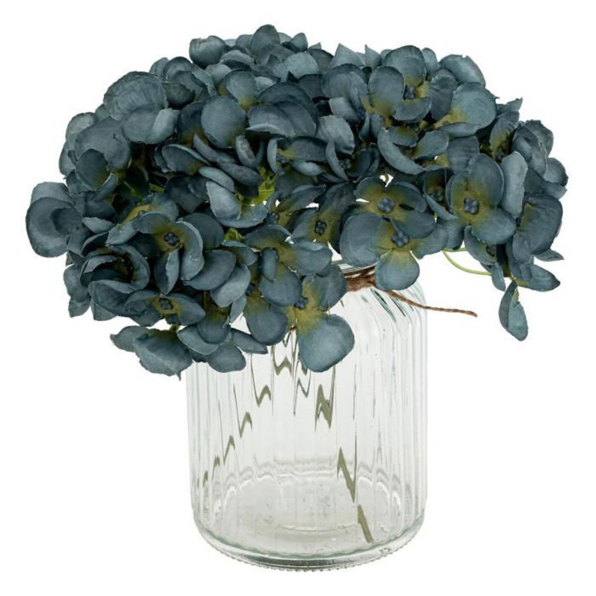ATMOSPHERA Composition d'Hortensias Artificiels  Dean  24cm Bleu