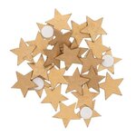 RICO DESIGN Autocollants étoiles en bois dorés
