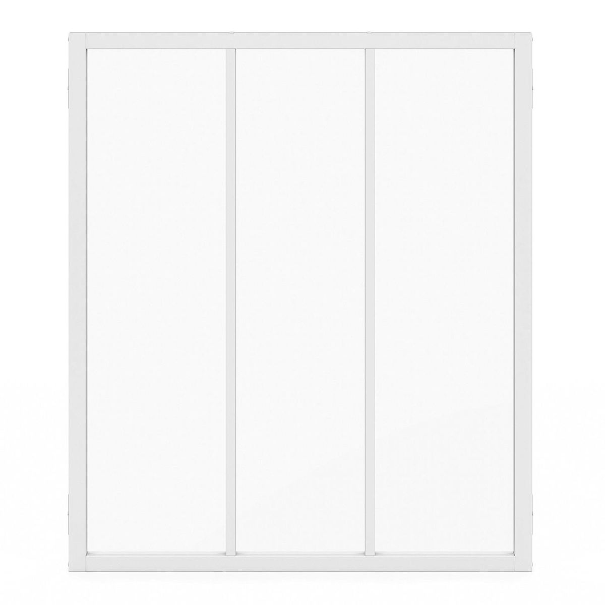 ID MARKET Verrière atelier 3 vitrages L. 93 x H. 108 cm en métal blanc et verre trempé