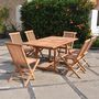 Voir la diapositive 2 : CONCEPT USINE Table de jardin rectangulaire et 6 chaises en teck KAJANG