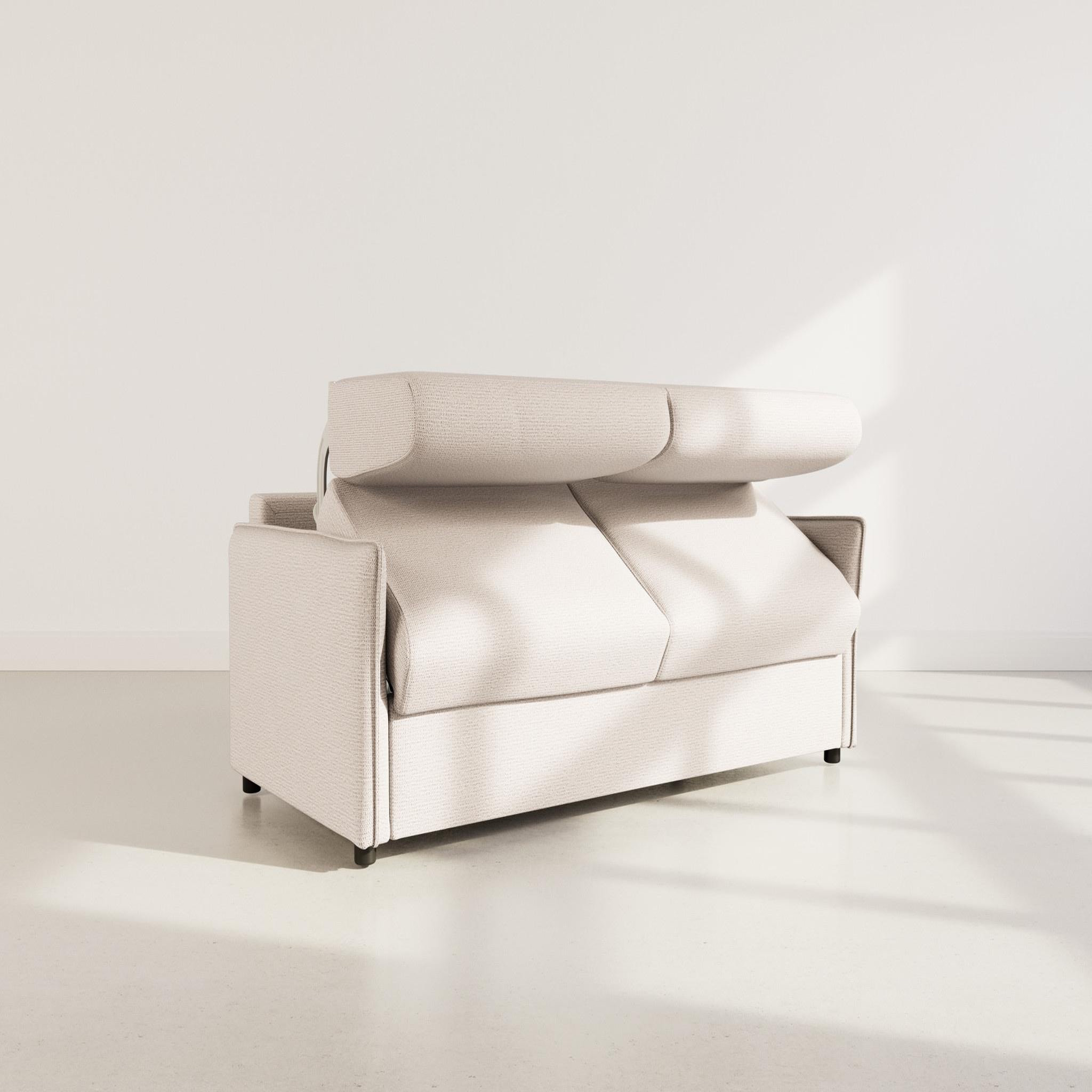 Voir la diapositive 5 : BEST MOBILIER Adele - canapé lit 2 places convertible express couchage quotidien 140x190 cm matelas 14 cm en tissu texturé