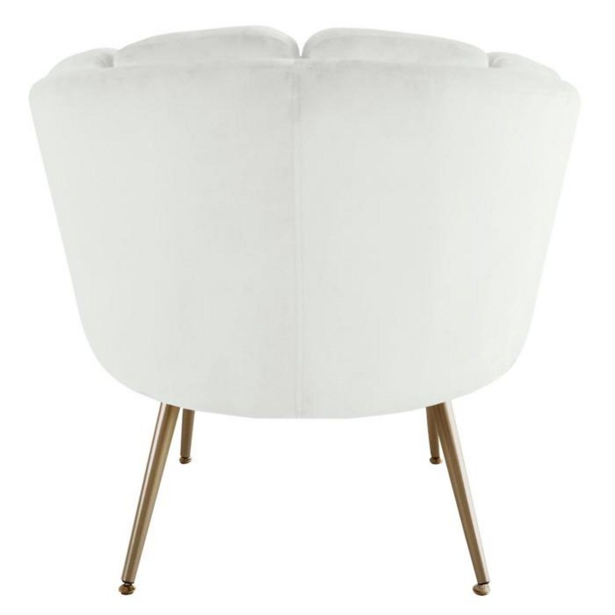 Paris Prix Fauteuil Arrondi en Velours  Dabren  80cm Blanc