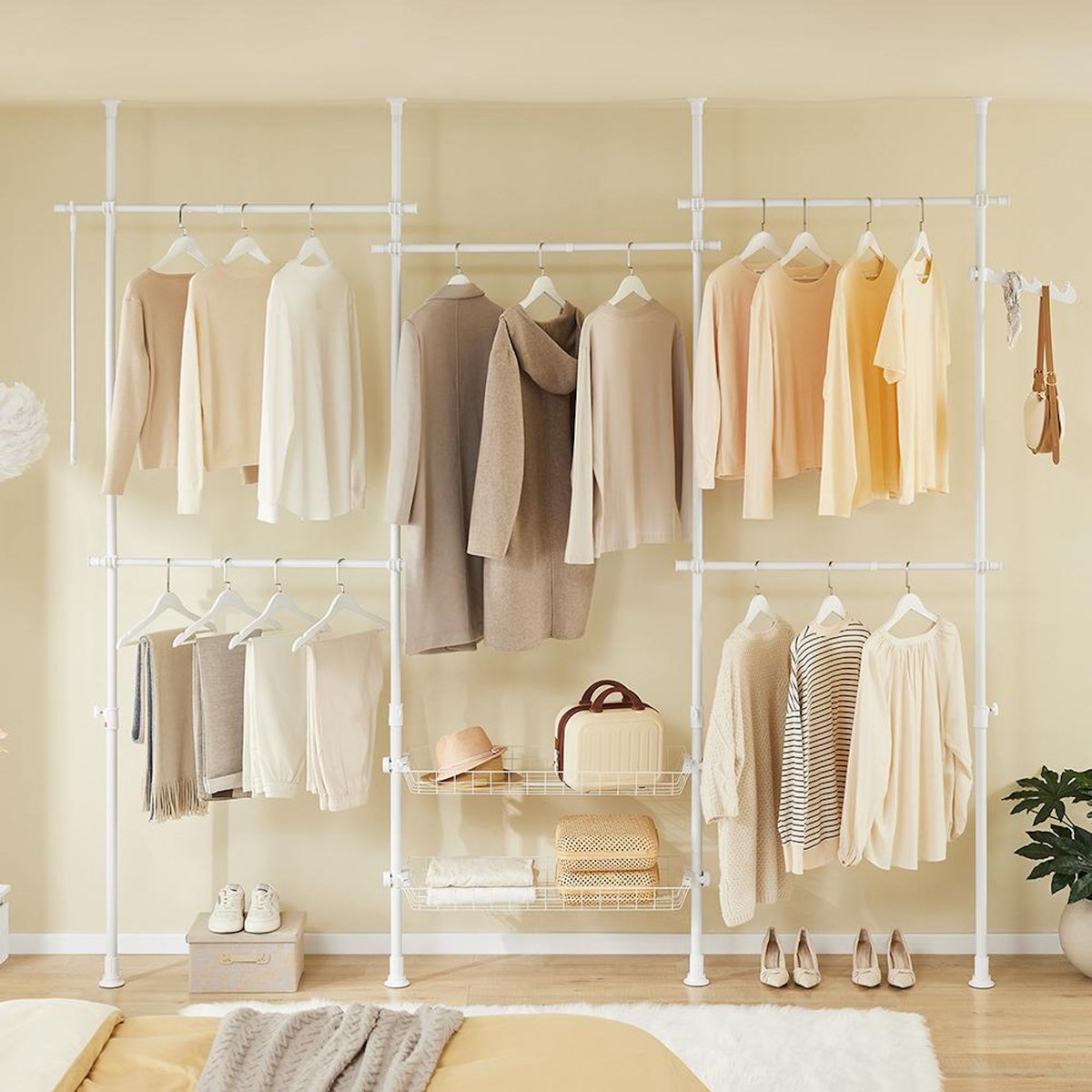 SOBUY SoBuy - Portemanteau Sur Pied à deux étagères - Fonctionnel - KLS04-II