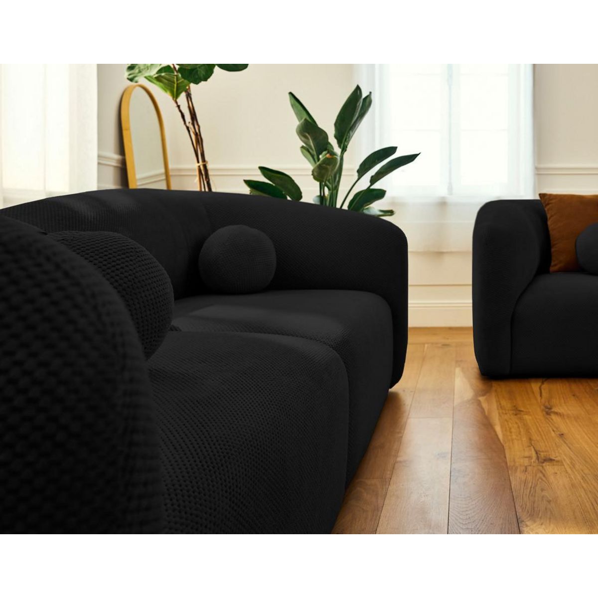 LISA DESIGN Charles - canapé droit 2 places en velours texturé