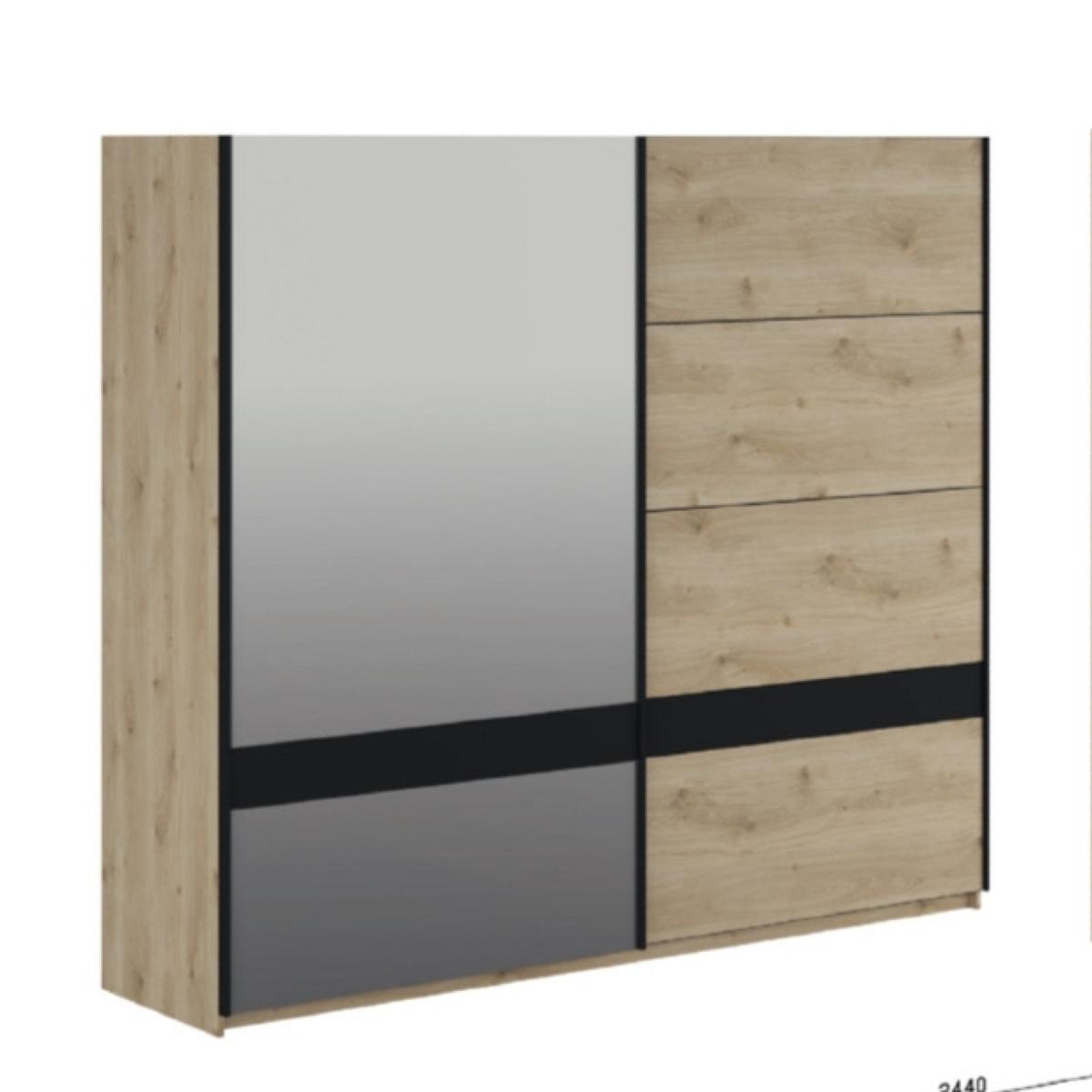 JLC KREATION Armoire moderne avec portes coulissantes 245cm amelia