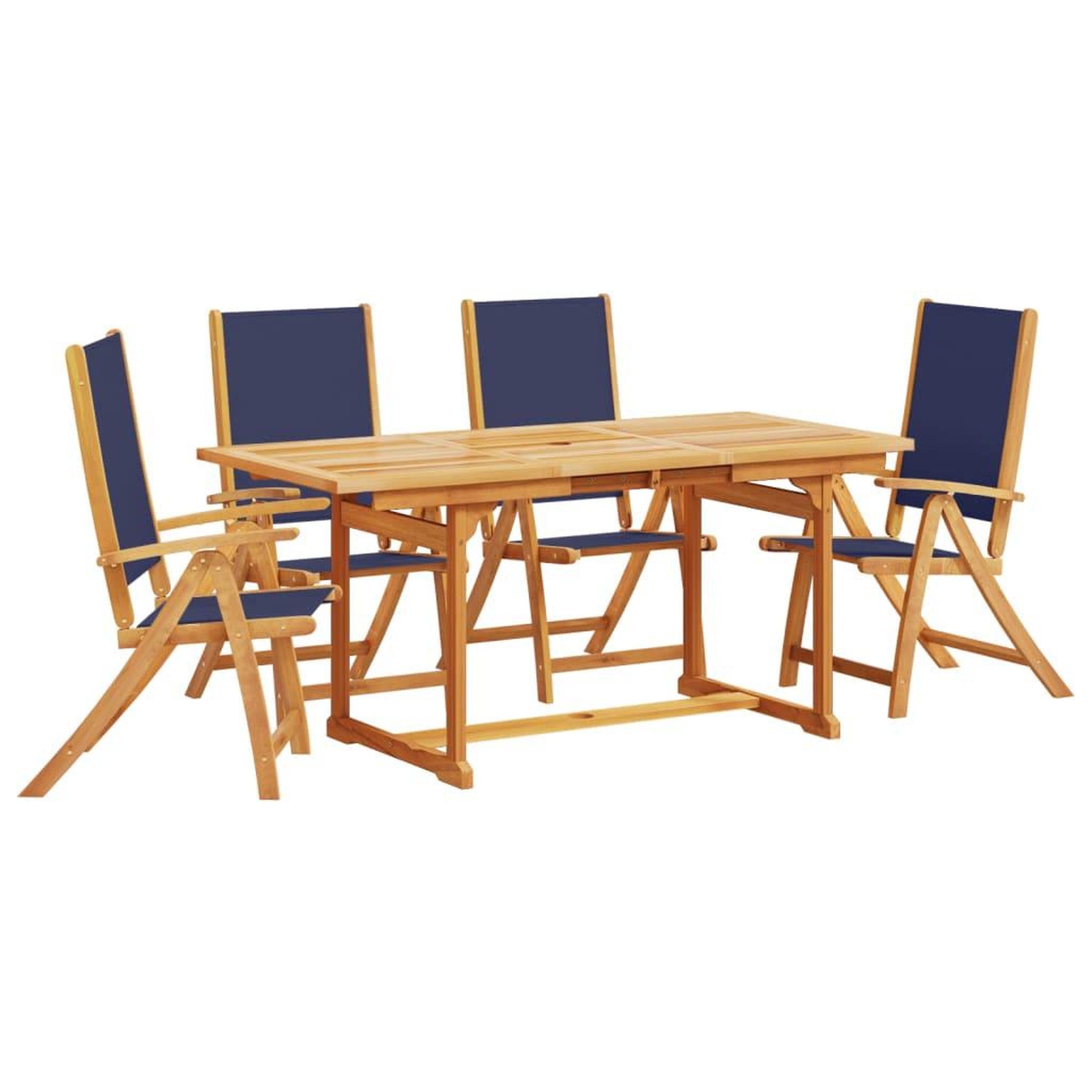 Voir la diapositive 2 : VIDAXL Ensemble a manger de jardin 5pcs bois d'acacia solide textilene