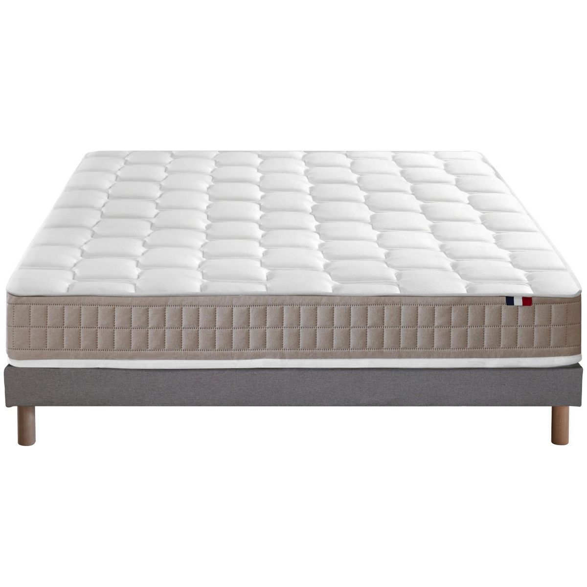 IDLITERIE Ensemble Matelas 100% latex 5 zones ORIGINEL + Sommier - Spécial Dos Sensible - Fabriqué en France